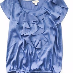 LOFT Silk Ruffle front Blouse